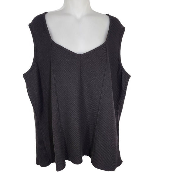 Maurices Textured Corset Tank Top Women Plus 3X Fitted V Neck Black Stretch Soft - Picture 1 of 8
